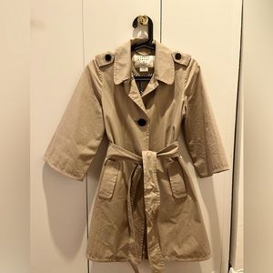 Kate Spade Waterproof Trench Coat with Cropped Sleeves (XXS-XS)